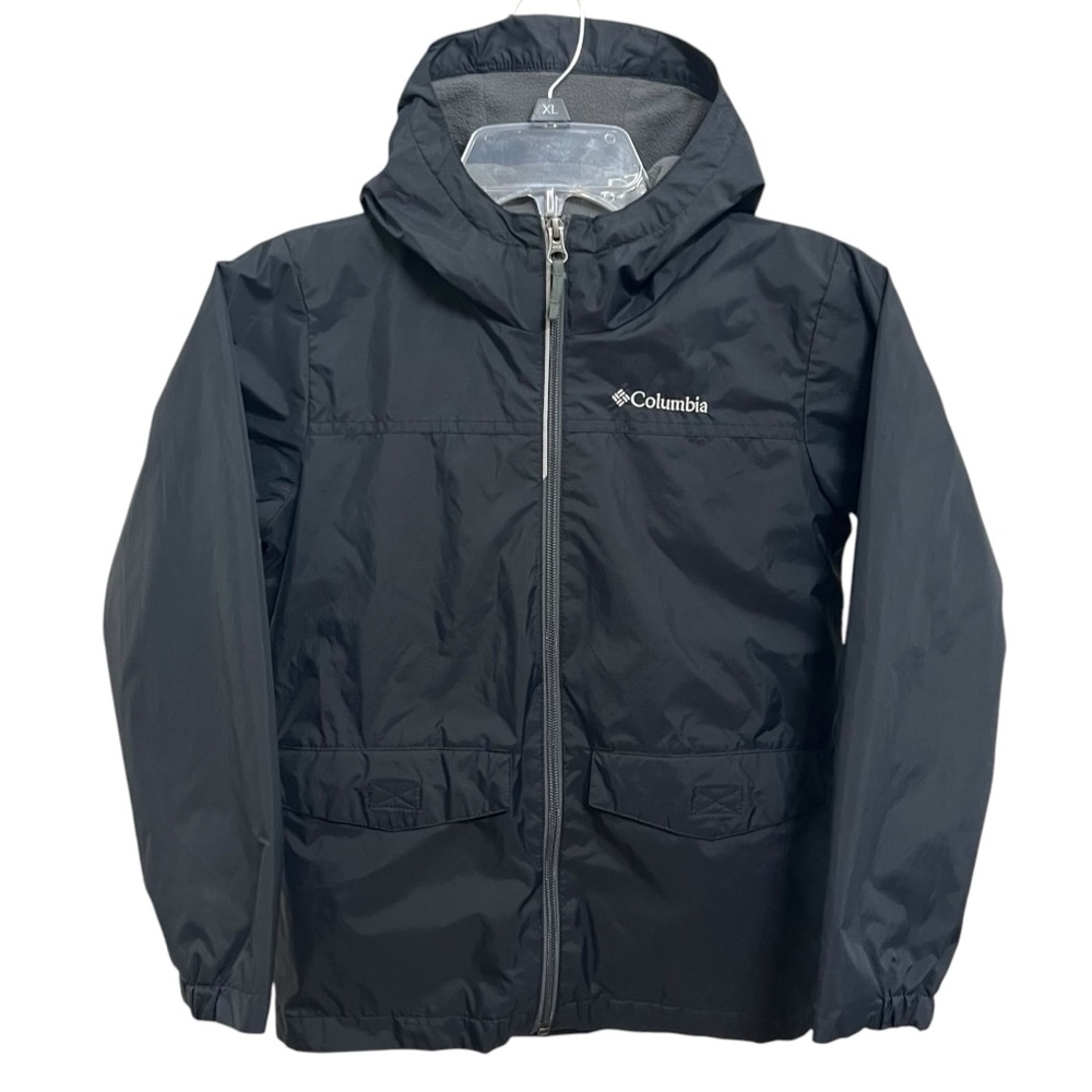 Columbia Hooded Zip Up Windbreaker Waterproof Jacket Black Size Small (8)